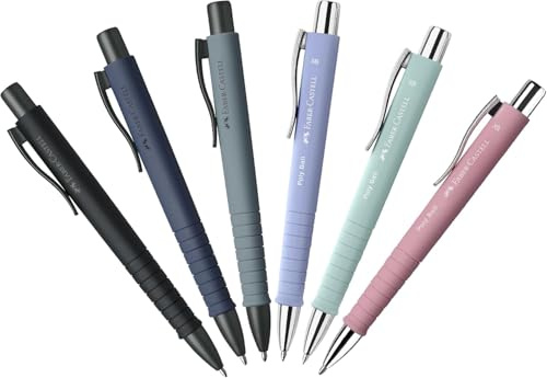 Faber-Castell 241187 - Kugelschreiber Poly Ball Urban - Palo Rosa (6 Stifte, Mehrfarbig)