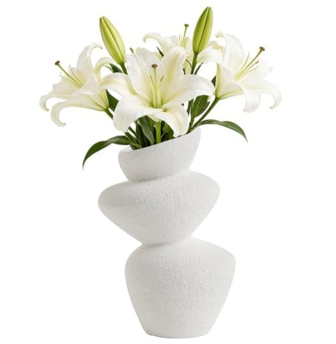 Wapasezyar Steinturm Vase aus Keramik, Blumenvase aus Keramik Skulpturale Keramikvase, Ausgefallene Vasen, kompakte Übergangsdekoration für Wohnzimmer, Schlafzimmer, Büro