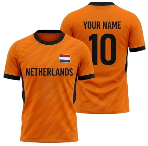 Netherlands Football Shirt 2026 for Fans, Personalised Football Jerseys with Name Number Flag, Netherlands Shirt for Kids Adults, Custom Football Jersey, Looking Forward to Winning 2026