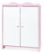 PINOLINO Puppenschrank Jasmin - Holz Kleiderschrank für Puppen mit 2 Türen, Einlegeboden, Kleiderstange, 3 Kleiderbügeln, rosa/weiß, ab 2 Jahren