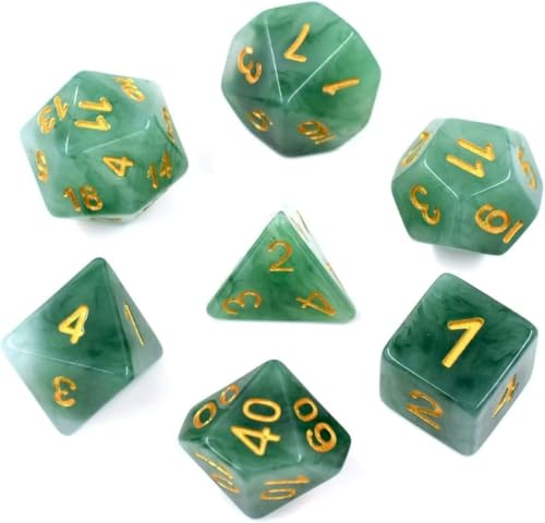 HDdais Polyhedral Dice Sets RGP Game Dice for Dungeons and Dragons Pathfinder DND RPG MTG Table Gaming Dice (Green Jade)