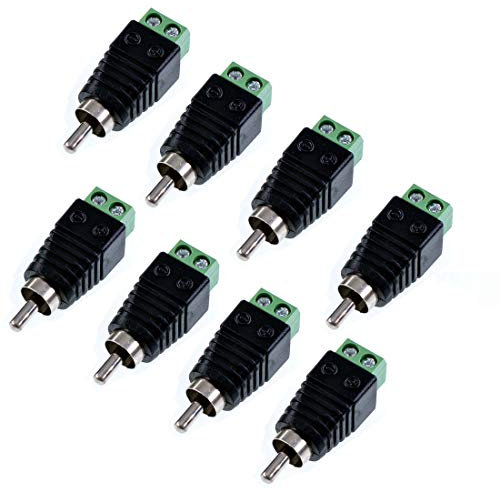 Oiyagai - 8 Piezas Adaptador de Conector RCA a Cable de Altavoz, Conector de Jack RCA Macho