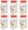 Sunpet J1500S1 Frischhaltedosen aus Kunststoff, rechteckig, 1500 ml, Rot, 6 Stück