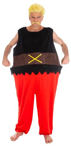 Verleihnix-Kostüm für Herren Asterix und Obelix Faschingskostüm schwarz-rot