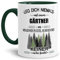 Tassendruck Berufe-Tasse Leg Dich Niemals mit einem Gärtner an - Geschenk-Idee/Büro/Job/Arbeit/Witzig/Lustig/Innen & Henkel Dunkelgrün