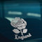 HastingsDesigner ENGLAND ENGLISH ROSE Car,Window,Bumper or Laptop Vinyl Decal Sticker (Silver)