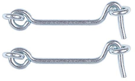 sourcing map Gancho de cabina de 6,3 cm, cierre de ojo, ganchos de privacidad para puerta con acabado chapado en acabado para persianas de puerta, ventana, corredera, cobertizo, 2 unidades