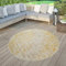 TT Home Moderner Outdoor Teppich Wetterfest Innen & Außenbereich Barock Design In Gelb, Größe:200 cm Rund