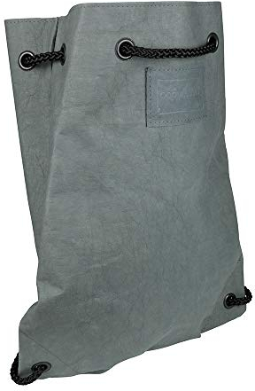 papyrMAXX Backpack BOB - umweltfreundlicher Rucksack Sportbeutel Damen Herren aus waschbarem Papier 0,55 cm stark I Leichter Alltags-Rucksack mit Kordel in Lederoptik 35 x 43 x 12 cm anthrazit