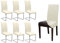 BEAUTEX 6er Set Jersey Stuhlhusse, elastische Stretch Husse Baumwolle Bi-Elastic, Farbe wählbar (Creme)