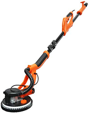 GOPLUS Deckenschleifer 750w, 800-1750 U/min, Ø250mm, Wandschleifmaschine mit Staubsammelsystem und Teleskopstiel, Trockenbauschleifer inkl. LED-Lichter und 12 Schleifteller