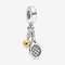 YYFHHK Ciondolo Racchetta da Tennis da Donna, Ciondolo da Tennis Dorato, Adatto per Bracciali da Donna, Bracciali, Collane, Creazione di Gioielli Fai da Te