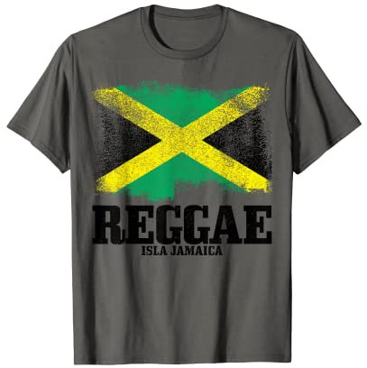 Reggae Isla Jamaika Jamaika Flagge Rastafari Rasta Vintage T-Shirt