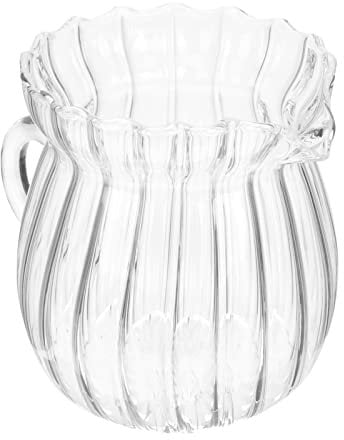 HEMOTON Piccola Bottiglia di Vetro Trasparente Bricco per La Cucina Bicchiere di Cristallo Crema di caffè Salsa di Latte Brocca Mini Brocca di Vetro per La Cucina caffè tè Latte