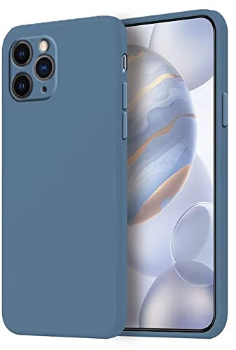 HONLEN Coque pour iPhone 11 Pro Protection Étui, (5.8 inches) Liquide TPU Silicone Case Anti Rayures Ultra Mince Souple Cover en Silicone Gris Lavande