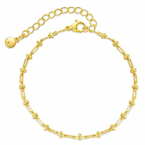 18K Gold Plated Bracelet, Minimalist Style Adjustable Gold Bracelet Elegant Non-Fading Gold Plated Small Fresh Jewellery, Suitable For Valentine's Day, Christmas, Birthday Gifts For Women