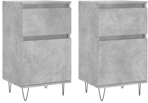 vidaXL Sideboards 2 STK. Betongrau 40x35x70 cm Holzwerkstoff