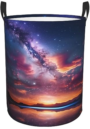 Großer Wäschekorb, freistehend, Farbe Nachthimmel, bedruckter Wäschekorb, zusammenklappbar, wasserdicht, Wäschekorb, Aufbewahrungskorb, schmutzige Kleidung im Wohnzimmer, Badezimmer, Schlafzimmer