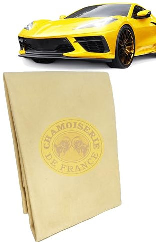 Théo Peau De Chamois Naturelle Premium - Pro XXL 80X54 - Super Doux et Absorbant - Idéal pour la Voiture comme pour la Maison - Idéal pour Les Vitres, Miroirs, Intérieurs et Extérieurs