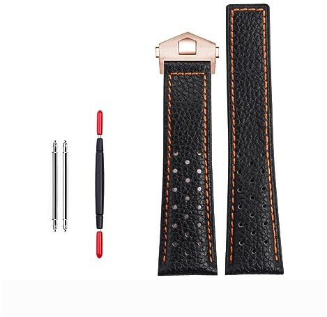 PURYN 22mm Echtes Kalbsleder Armband Für TAG Für Heuer Strap MONACO CARRERA Qualität Leder Armband, 22 mm, Achat