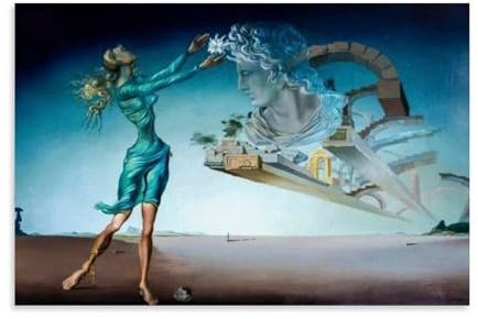 Salvador Dali Malerwerk (Trilogie der Wüste, Mirage), Poster, Kunstdruck, Wandfoto, Farbe, hängendes Bild, Familie, Schlafzimmer, Dekoration, Geschenk, 20 x 30 cm