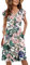 MOLERANI Vêtements D'été Volants Manches V Cou Décontracté Swing Taille élastique avec Poche Robe De Midi pour Les Femmes Fleurs Roses Blanches S