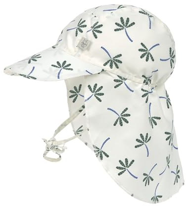 LÄSSIG Splash & Fun Sun Protection Sonnenhut mit extra langem Nackenschutz (DE/NL/SE/PL, Numerisch, 46, 49, Palms Nature)