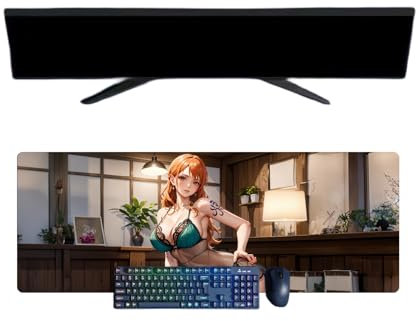 One Piece NaMi Tapis de Souris XXL Multifonction Gaming Anime Souris 3mm Bureau Anti-Glissant Surface Texturée pour Ordinateur pour Ordinateur Gamer-Bureau-Maison et Portables