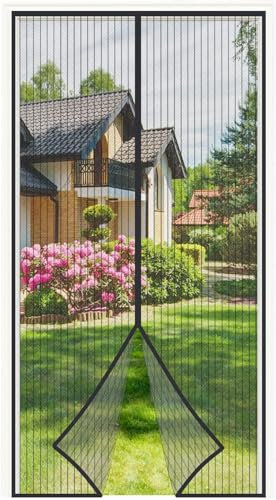 4UMOR Zanzariera Magnetica per Porte Finestra Chisura Automatica Antizanzare Tenda Magnetica Traspirante(140x240cm, Nero)