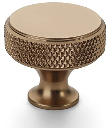 Amerdeco 10 Pack Champagne Bronze Knurled Cabinet Knobs, Kitchen Drawer Handles for Dresser, Cupboard & Wardrobe