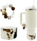 WAFOIRO Brown Highland Cow Silicone Boot Tumbler Handle Decor Cow Print Water Bottle Accessories for 30oz&40oz Stanley Protective Bottom Cover Sleeve（Cowhide）