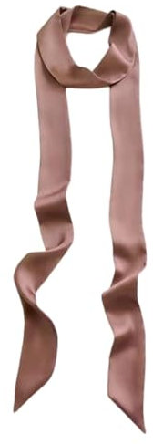 Damen Satin Gürtel 5cm x 195cm Band Imitated Silk Lange Schal Kleid Bund Hut Zubehör (Cameo Brown)