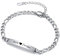 MeMeDIY Personalisiertes Armband Gravur Name/Datum/Koordinaten für Frauen/Freundin/beste Freundin/Brautjungfer Rostfreier Stahl Bar-Armband mit Geburtsstein Verstellbare Kette #01