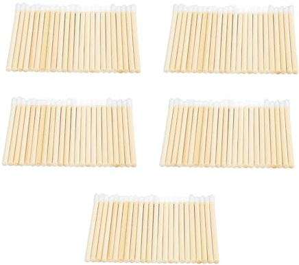 Einweg Lippenpinsel 100 Stück Bambusgriff | Lippenstift Applikatorstäbe, Lipgloss, Wimpernverlängerung, Chemiefasern, Hygienisch, Tragbar, Make up