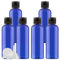 PQPAUTY 6 pièces 100ml Bleu Vide Plastique Bouteille avec Blanc Bouchon à Bascule de Lotion pour crèmes gels shampooing lotions