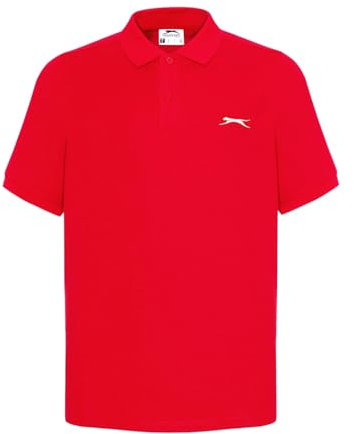 Slazenger Mens Plain Polo Shirt Red XL