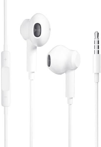 Kopfhörer mit Kabel in Ear kopfhörer Kabel Ohrhörer mit Mikrofon und Lautstärkeregler Headset mit 3.5mm Kopfhörern für Phone Samsung Huawei Android Smartphone Laptop MP3 Players