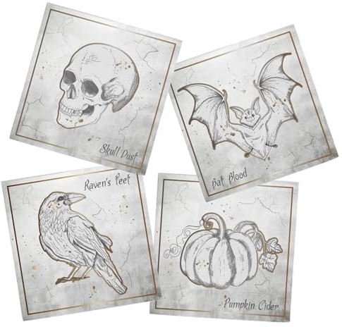 Folat 23890 Halloween Servietten Creepy Curiosities, 33 x 33 cm, 20 Stück | Dekoration