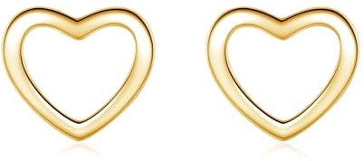 Glintara 925 Sterling Silber Herz Ohrstecker für Damen Mädchen, Flach Ohrringe Silber Stecker, Knorpel Schlafen Ohrringe, Hypoallergene Ohrschmuck in Geschenkbox
