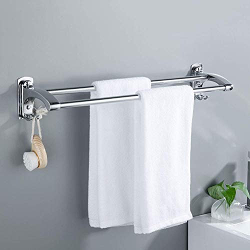Sta Porte-serviettes double couche en acier avec crochet fixe Porte-serviettes mural pour salle de bain 70 cm d'épaisseur
