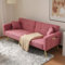 KOMHTOM Divano rosa divano a 2 posti con cuscini e tasche laterali per riporre il divano letto a 2 posti convertibile con schienale regolabile piccolo divano moderno (rosa)