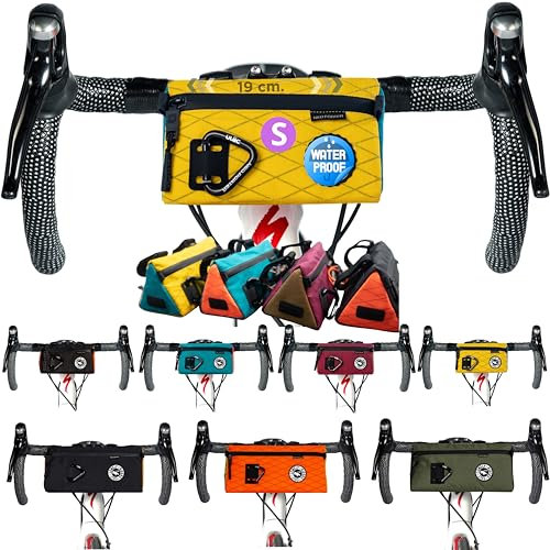 ULAC Lenkertasche Fahrrad - Dreieckige Fahrradtasche Wasserdicht Nylon Polyester 1L 19x10x10 cm MTB E-Bikes Zubehör Werkzeuge Handy Portemonnaie