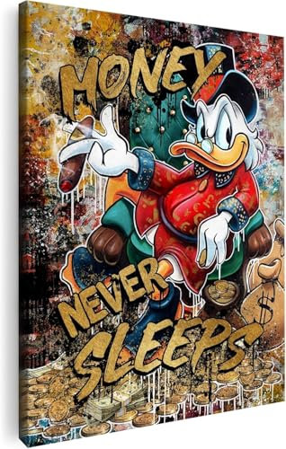 Artmazing | Dagobert Duck Bild | S-Art Bilder | Modernes Wandbild XXL für Wohnzimmer | Bild Leinwand XXL | Buntes Poster für Wand