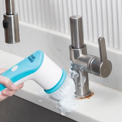 JML Electric Cleaning Brush - Electric Scrubber, Rechargeable, Cordless Power Scrubber with 2 Attachments, 300rpm Scrubbing Brush for Quick and Easy Cleaning of Bathrooms and Surfaces - Scrub Buddi