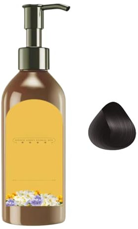 Schwarz und Brown Haarfärbeshampoo, Natürliches Pflanzliches Hair Dye Shampoo für Graues Haar, Haarfarbe Shampoo für Männer und Frauen, 300ml