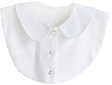 Générique Col Claudine Détachable Femme Blouse Mode Couleur Unie Faux Col Amovible Pour Décoration Idéal Pour Compléter Vos Tenues