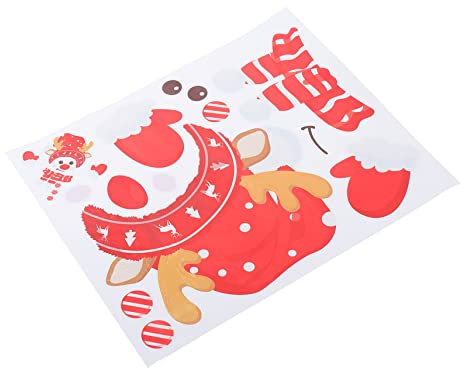 COLLBATH Fensterbild Winter Mit Schneemann Pvc-aufkleber Einfach Anzubringen Und Abzunehmen Für Fensterdekoration