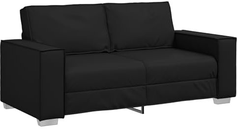 vidaXL modernes Zweisitzer Sofa für 2 Schwarz Kunstleder kompakte Sitzgelegenheit ideal für Wohnzimmer und Büro stylisches Design mit weichen Kissen Bequeme funktionale Möbel