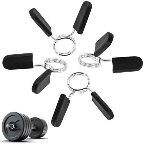 ZORTVUL 4 Pièces Pince Haltere, Avec Poignée Antidérapante, Pince À Ressort Pour Poids Barre D'Haltères Verrouillage Colliers À Ressort Stop Disque À Ressort(30Mm)