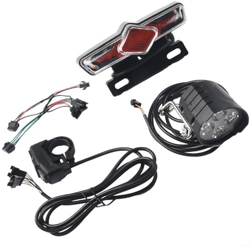 Fahrradlicht Vorne E-Bike Beleuchtung Set DK336 LED Vorne Hinten LED Beleuchtung mit Schalter Kabel für E-Bike Nachrüstung 36-60V Fahrradlicht Vorne Dynamo